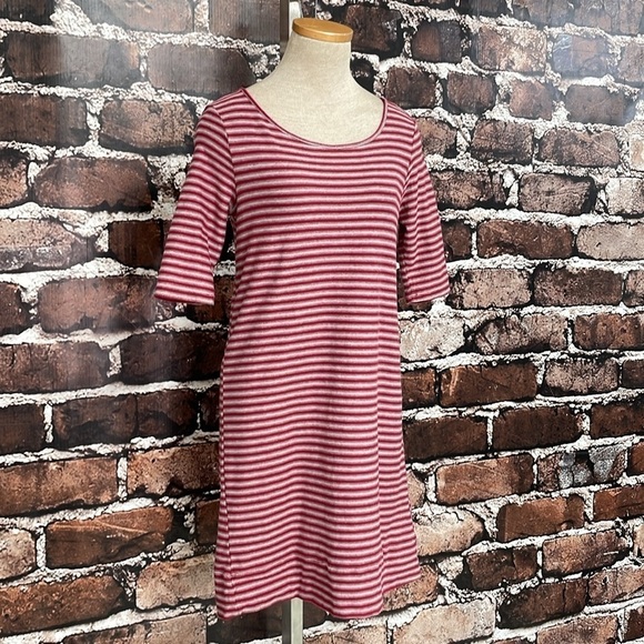 We The Free Dress Women's Small Red Grey Striped Short Sleeve T-Shirt - Picture 7 of 15